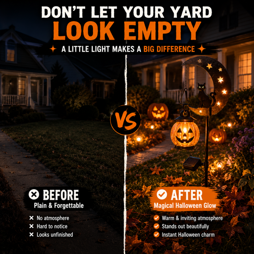 🌙 Pumpkin Moon Glow — Solar Halloween Garden Stake Light