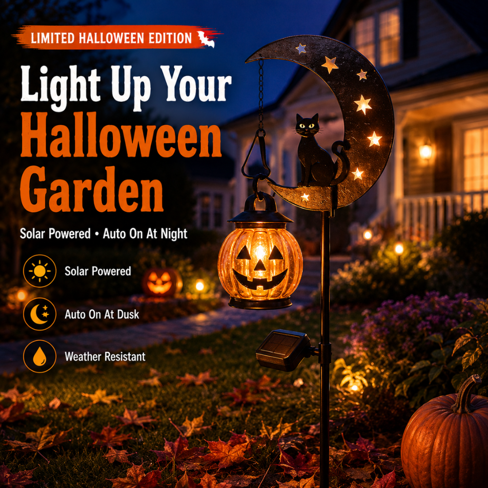 🌙 Pumpkin Moon Glow — Solar Halloween Garden Stake Light