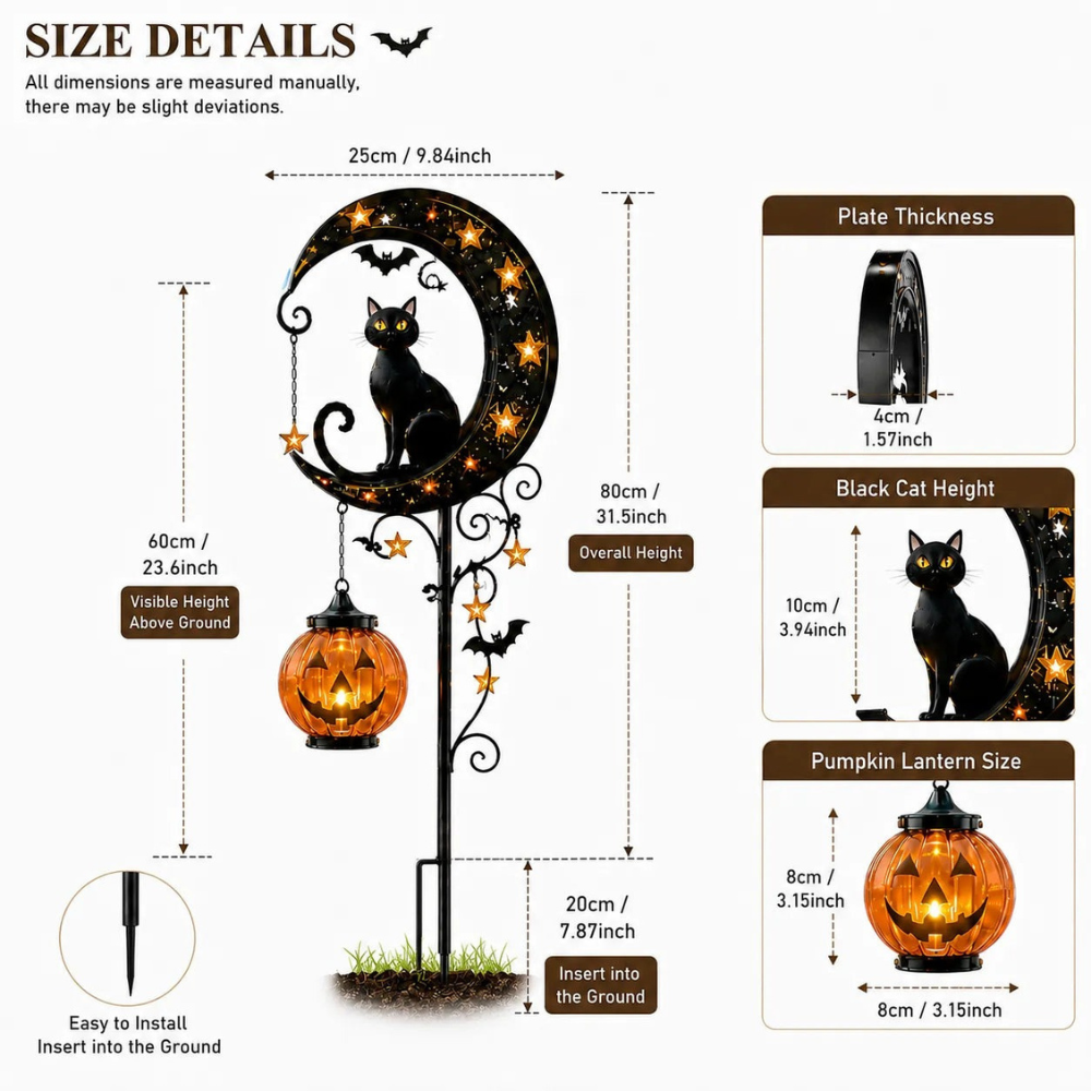 🌙 Pumpkin Moon Glow — Solar Halloween Garden Stake Light
