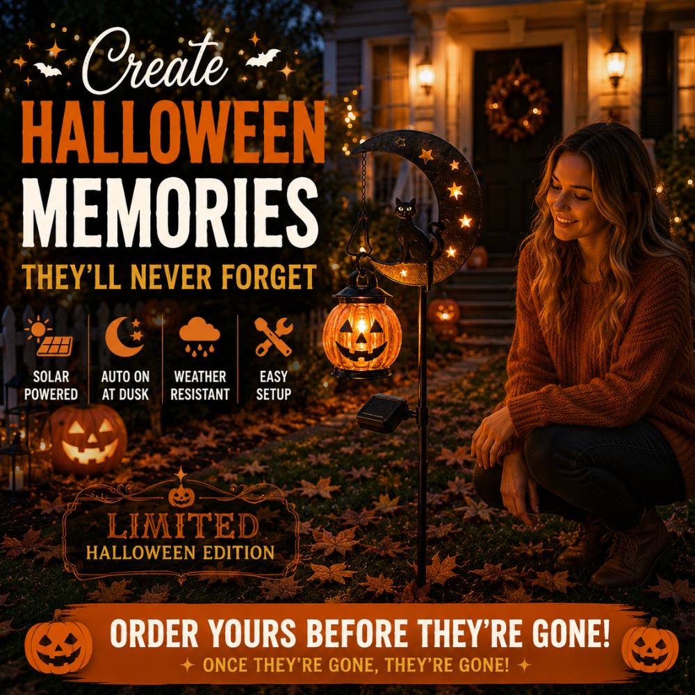 🌙 Pumpkin Moon Glow — Solar Halloween Garden Stake Light