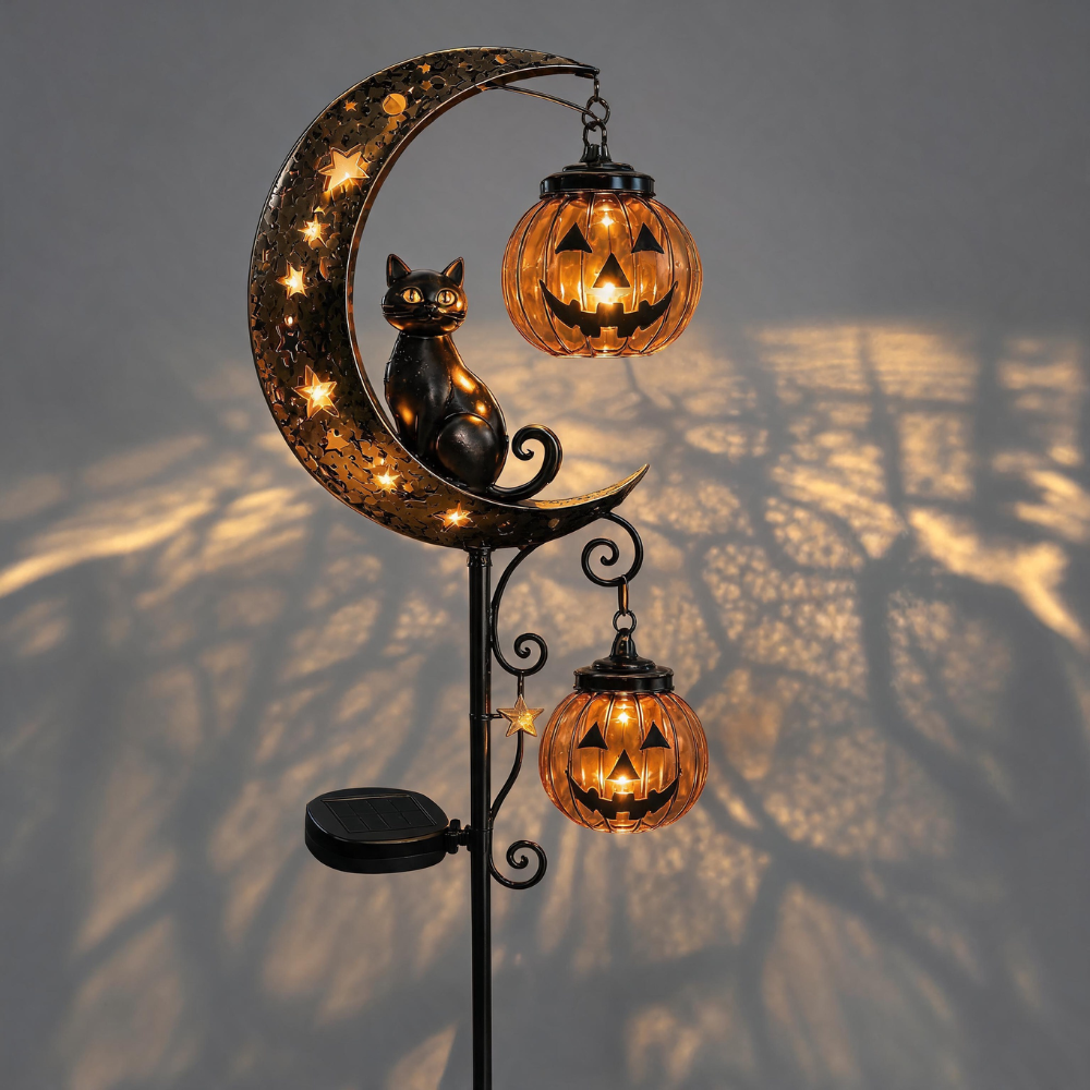 🌙 Pumpkin Moon Glow — Solar Halloween Garden Stake Light