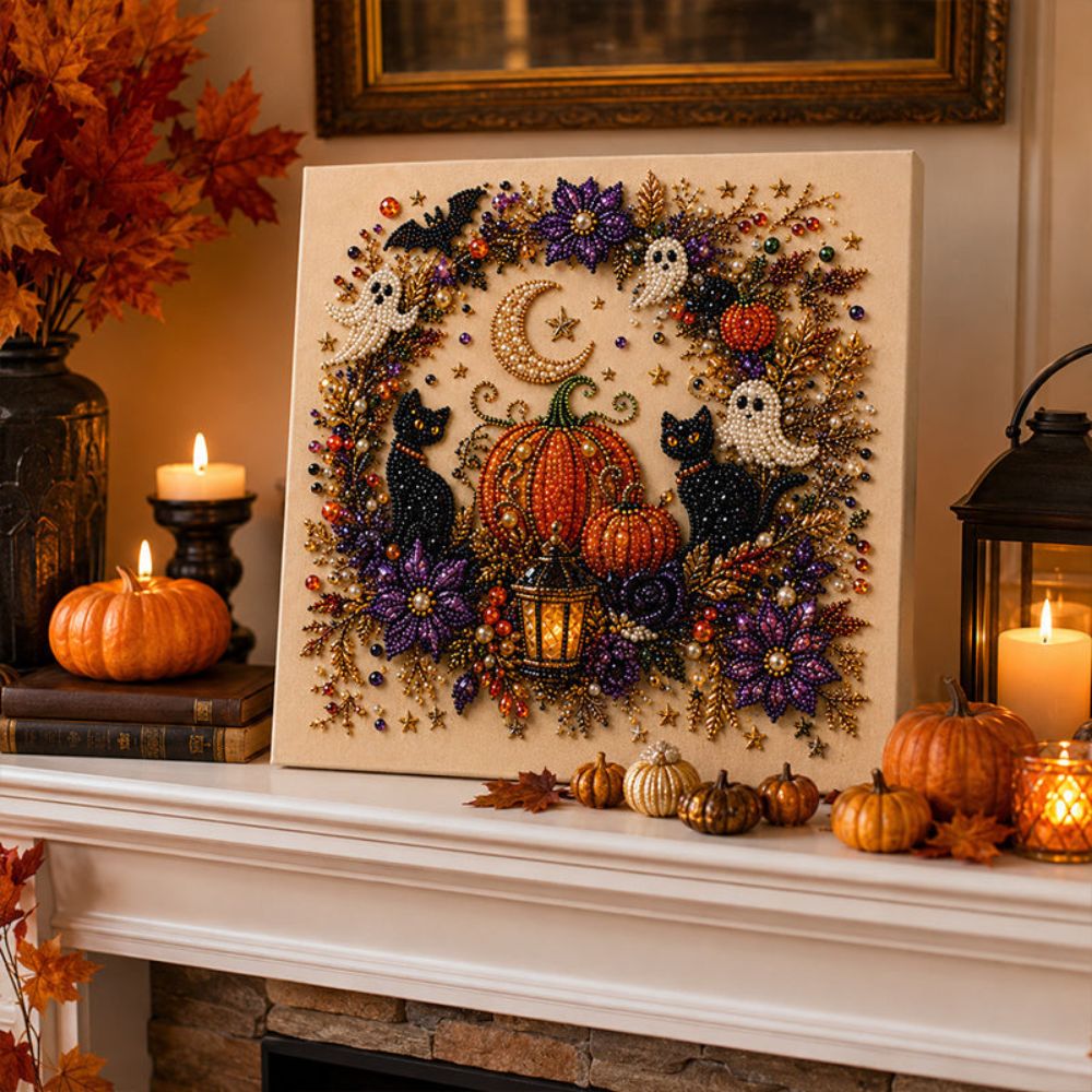 Halloween Ghost Diamond Art Kit – DIY Crystal Painting Craft Set