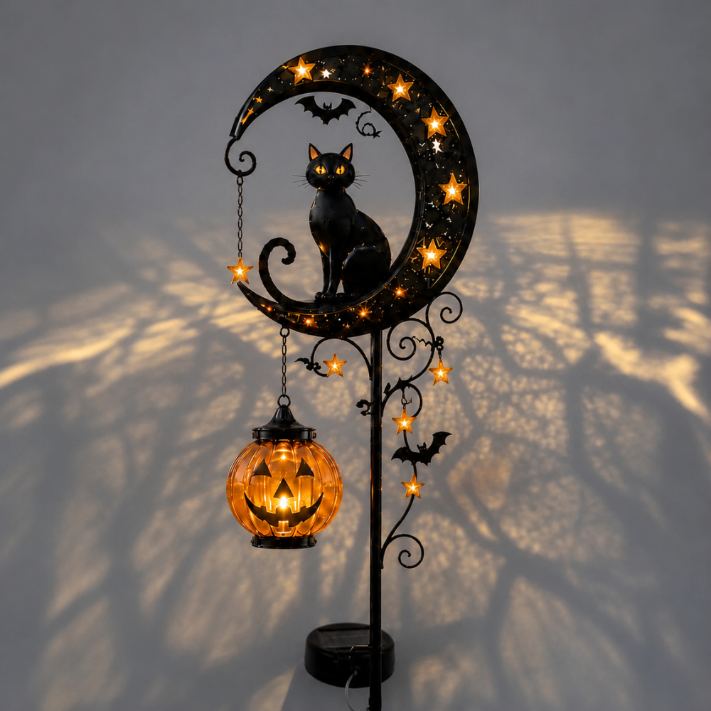🌙 Pumpkin Moon Glow — Solar Halloween Garden Stake Light