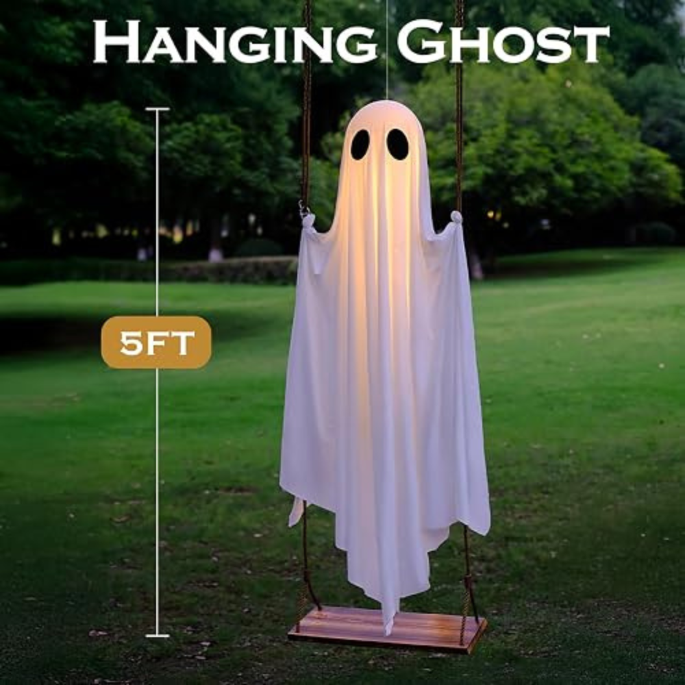 Haunted Swing Ghost – Light-Up Halloween Hanging Decoration