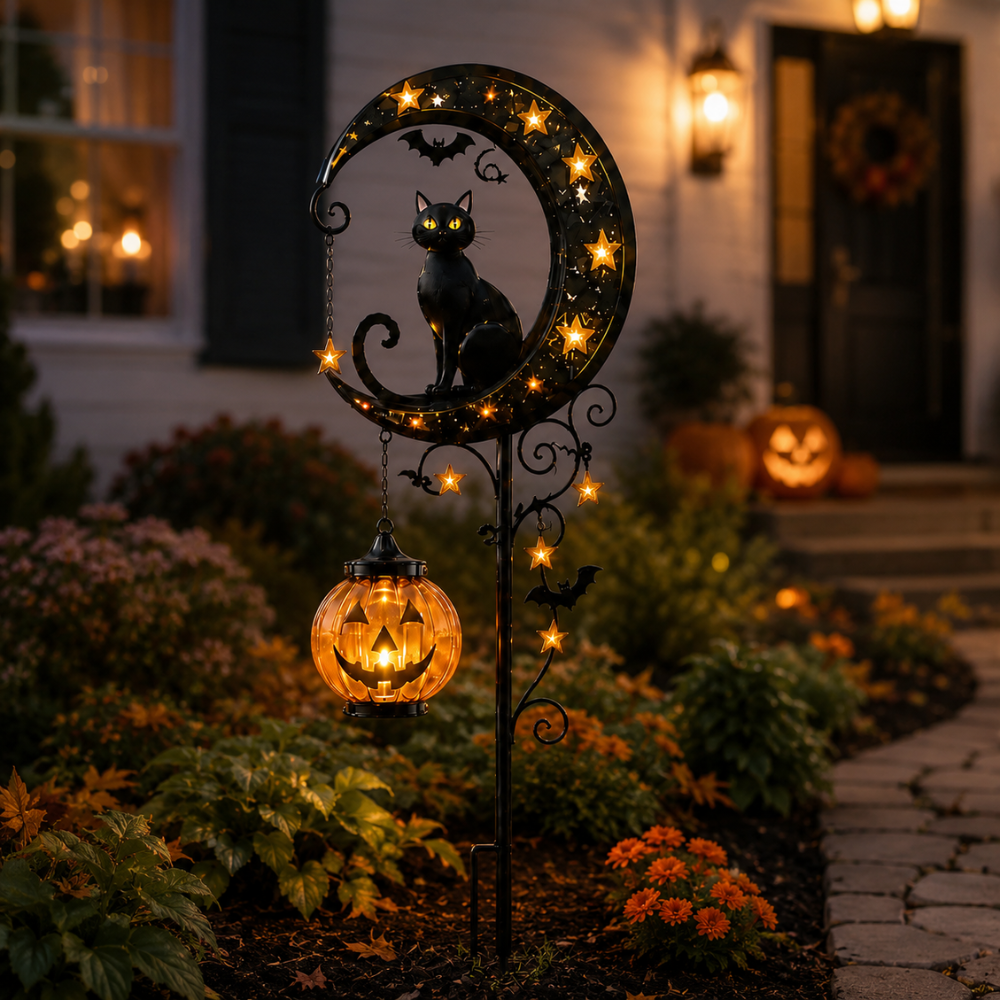 🌙 Pumpkin Moon Glow — Solar Halloween Garden Stake Light