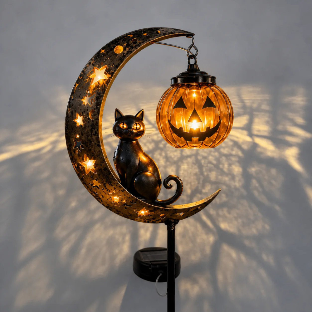 🌙 Pumpkin Moon Glow — Solar Halloween Garden Stake Light