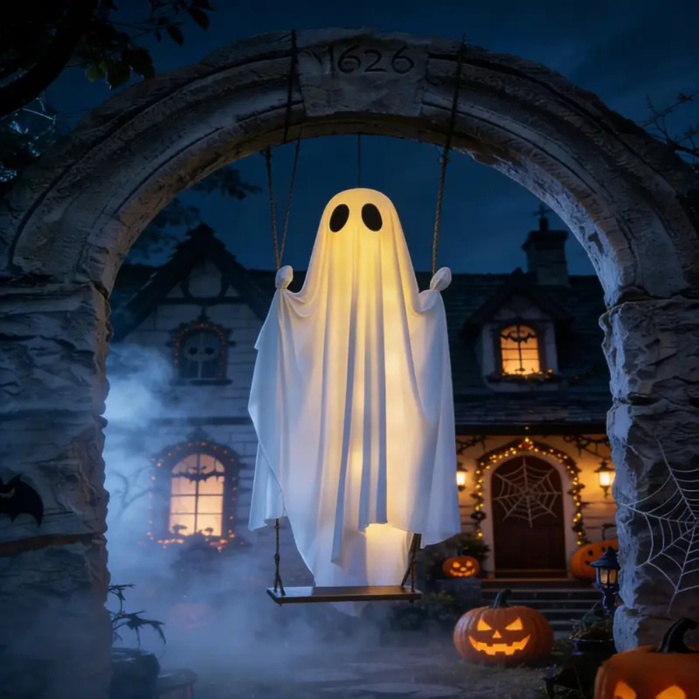 Haunted Swing Ghost – Light-Up Halloween Hanging Decoration