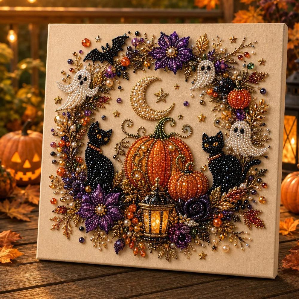 Halloween Ghost Diamond Art Kit – DIY Crystal Painting Craft Set