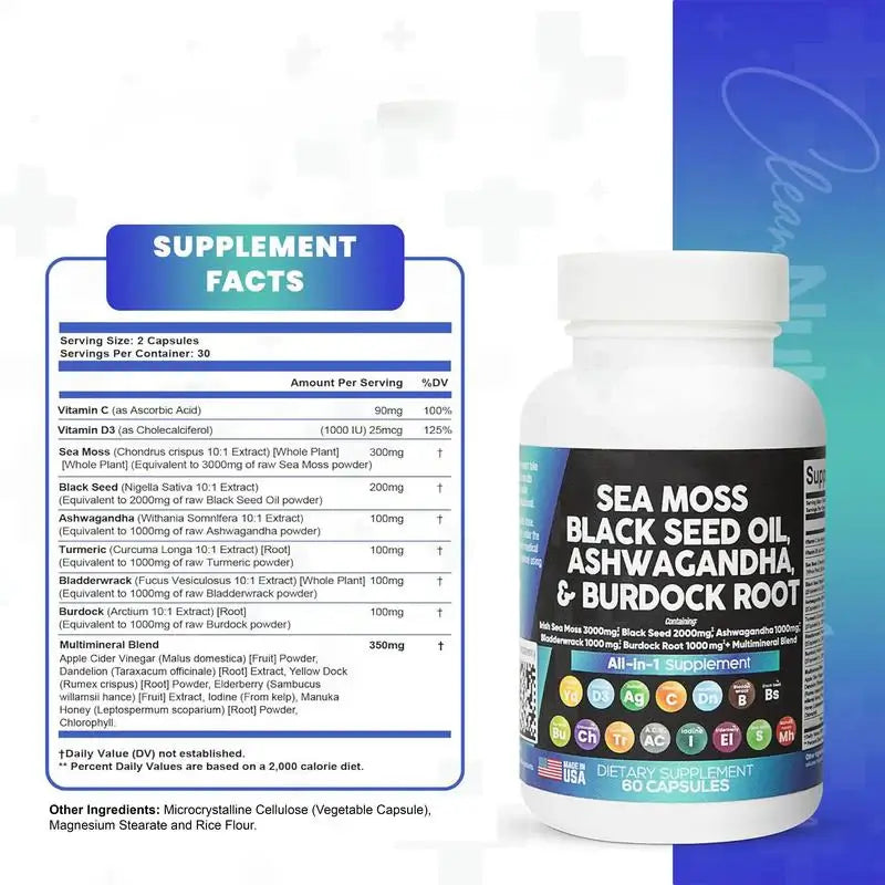 Sea Moss Black Seed - The Ultimate 15-in-1 Wellness Powerhouse